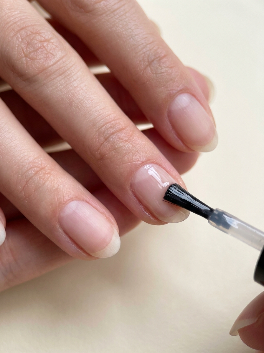 Dünnen Base Coat auftragen als Clean Nails Anleitung Schritt 9